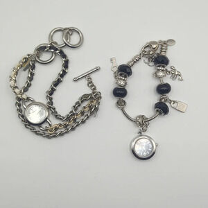 Silver Bracelet Watch Set of Two